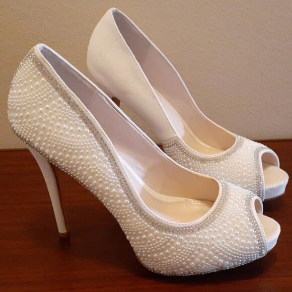 David's Bridal Shoes - David's Bridal Collection Peep Toe Pumps/Heels